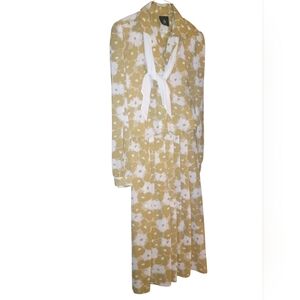 🦄Floral Yellow and White Women's Dress